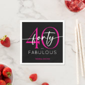 Moderne Minimalistische Roze Veertig Fabulous Scri Servet (Insitu)