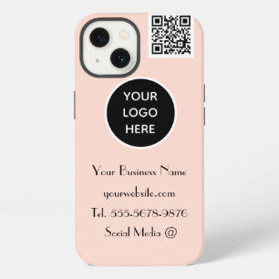 Moderne Minimalistische Roze Witte Aangepaste logo iPhone 13 Hoesje