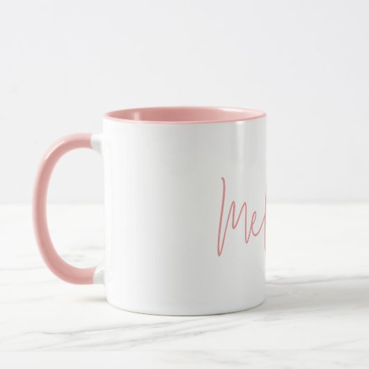 Moderne minimalistische roze witte Mok cadeau (Links)