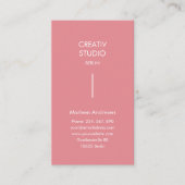 Moderne Minimalistische Roze Witte QR Code Visitekaartje (Voorkant)