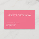 Moderne minimalistische roze witte script   visitekaartje (Achterkant)