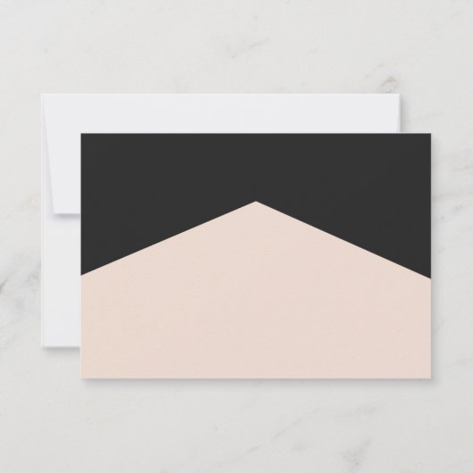 Moderne minimalistische roze zwarte driehoek geome save the date (Achterkant)