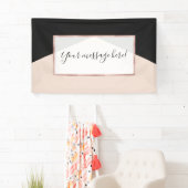 Moderne minimalistische roze zwarte driehoek geome spandoek (Insitu)