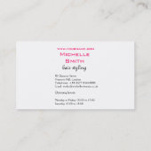 Moderne Minimalistische Roze Zwarte Haar Schoonhei Visitekaartje (Achterkant)