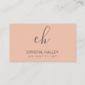 Moderne minimalistische roze zwarte haarlijst van  visitekaartje (Voorkant)