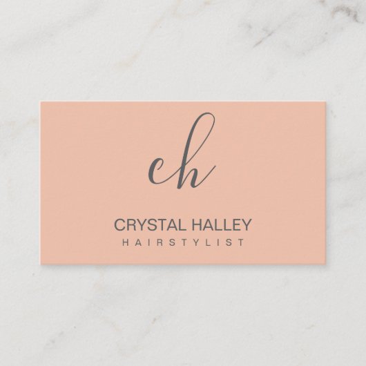 Moderne minimalistische roze zwarte haarlijst van  visitekaartje (Voorkant)