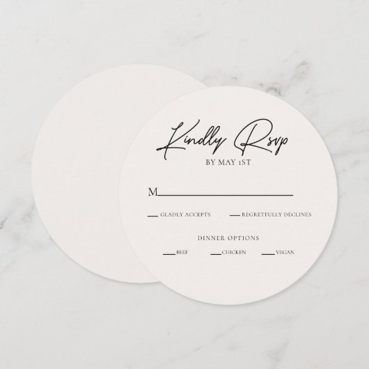 Moderne minimalistische RSVP-behuizing Kaart (Voorkant / Achterkant)