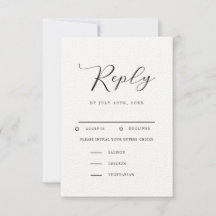 Moderne minimalistische RSVP-bruiloft met keuze ui