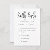 Moderne minimalistische RSVP-bruiloft met keuze ui RSVP Kaartje (Voorkant)