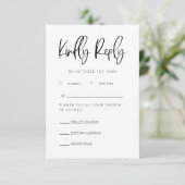 Moderne minimalistische RSVP-bruiloft met keuze ui RSVP Kaartje (Staand voorkant)