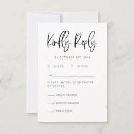 Moderne minimalistische RSVP-bruiloft met keuze ui RSVP Kaartje