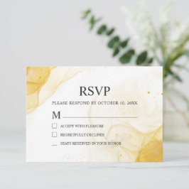 Moderne minimalistische RSVP-Kaart met gouden brui Bedankkaart