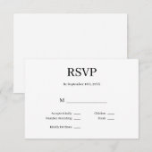 Moderne minimalistische RSVP-Kaart RSVP Kaartje (Voorkant / Achterkant)