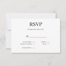 Moderne minimalistische RSVP-Kaart RSVP Kaartje