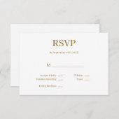 Moderne minimalistische RSVP-Kaart RSVP Kaartje (Voorkant / Achterkant)