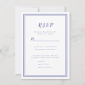 Moderne minimalistische RSVP-menu Periwinkle (Voorkant)
