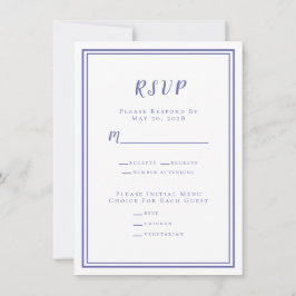 Moderne minimalistische RSVP-menu Periwinkle