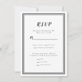 Moderne minimalistische RSVP-menu Zwart-wit (Voorkant)