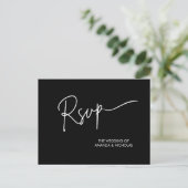 Moderne minimalistische RSVP met zwarte en witte b Briefkaart (Staand voorkant)