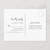 Moderne minimalistische RSVP met zwarte en witte b Briefkaart (Achterkant)