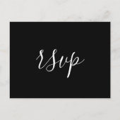 Moderne minimalistische RSVP met zwarte en witte b Briefkaart (Voorkant)