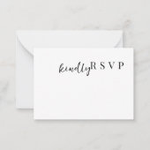 Moderne minimalistische RSVP QR Code Kaart Notitiekaartje (Voorkant)