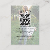 Moderne minimalistische RSVP QR Overlay Photo Informatiekaartje (Voorkant)