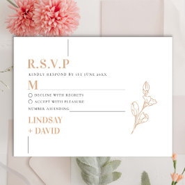 Moderne minimalistische RSVP Reply Kaart