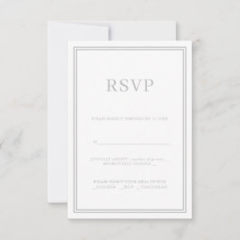 Moderne minimalistische RSVP-respons Kaart grijs