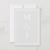 Moderne minimalistische RSVP-respons Kaart grijs (Achterkant)