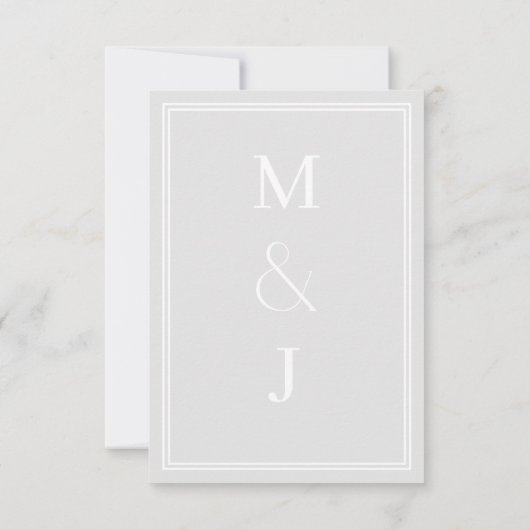 Moderne minimalistische RSVP-respons Kaart grijs (Achterkant)