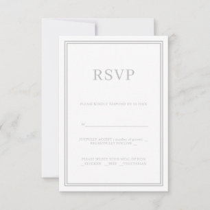 Moderne minimalistische RSVP-respons Kaart grijs
