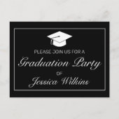 Moderne minimalistische RSVP-uitnodiging voor zwar Briefkaart (Voorkant)