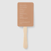 Moderne minimalistische Rust Wedding Ceremony-prog Handwaaier (Achterkant)