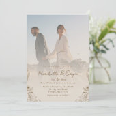 Moderne minimalistische rustieke foto overlay brui kaart (Staand voorkant)