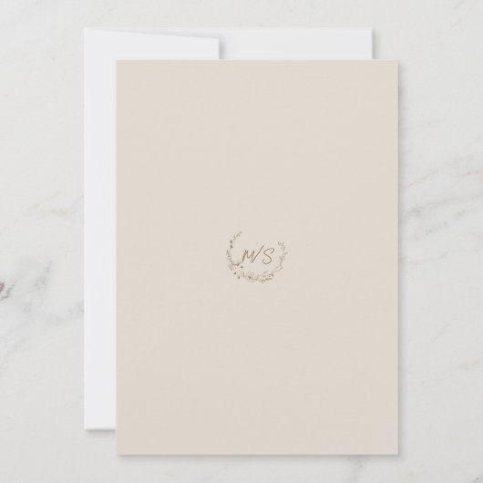 Moderne minimalistische rustieke foto overlay brui kaart (Achterkant)