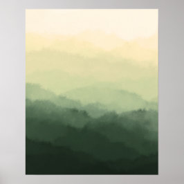 Moderne minimalistische rustieke groene bergen Abs Poster