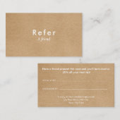 Moderne minimalistische rustieke kraft aanbevelingskaartje (Voorkant / Achterkant)
