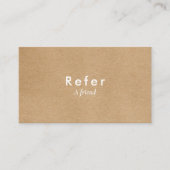 Moderne minimalistische rustieke kraft aanbevelingskaartje (Voorkant)
