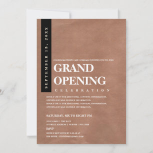 Moderne Minimalistische Rustieke Kraft Grand Openi Kaart