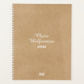 Moderne Minimalistische Rustieke Kraft Script  Planner (Voorkant)