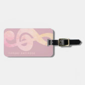 Moderne minimalistische rustieke roze grunge muzie bagagelabel (Voorkant horizontaal)