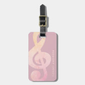 Moderne minimalistische rustieke roze grunge muzie bagagelabel (Voorkant verticaal)