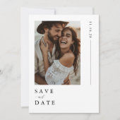 Moderne Minimalistische Rustieke Trouwfoto Save The Date (Voorkant)