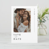 Moderne Minimalistische Rustieke Trouwfoto Save The Date (Staand voorkant)