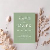 Moderne minimalistische Sage Green Save the Date Kaart