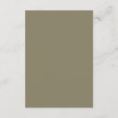 Moderne minimalistische Sage Green Scan RSVP Informatiekaartje (Achterkant)
