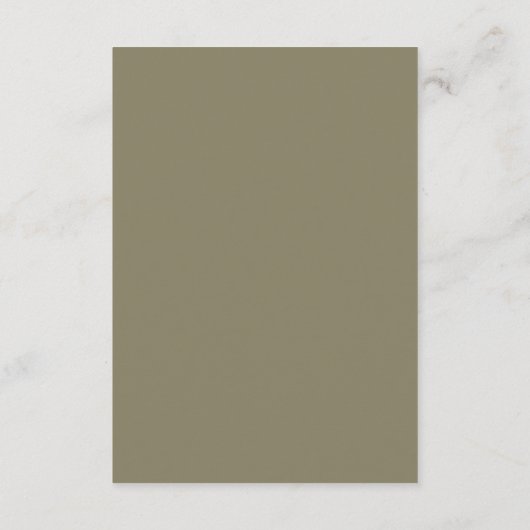 Moderne minimalistische Sage Green Scan RSVP Informatiekaartje (Achterkant)