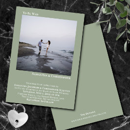 Moderne minimalistische Sage Green Simple Photo We Kaart