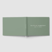Moderne minimalistische Sage Green Simple Wedding Gastenboek (Volledig)